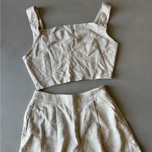 Lulus Perfectly Posted Beige Linen Set